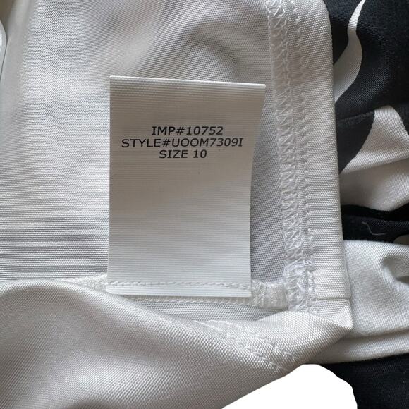 NEW David Meister Dress Black White Geometric Size 10 Sleeveless Cocktail Party - Picture 8 of 10